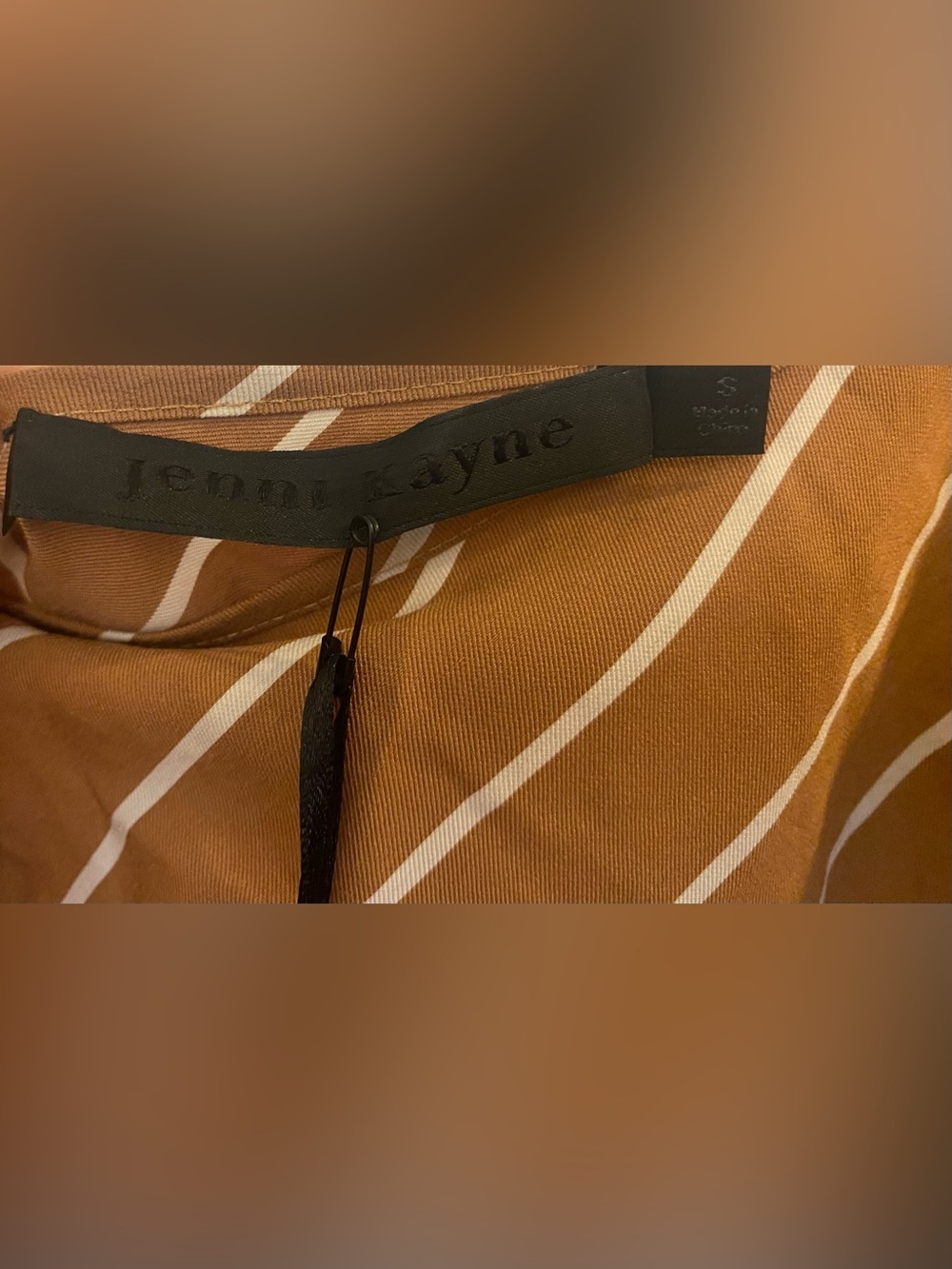 Jenni Kayne Kendall Slip Dress Sz S Terracotta/White Striped Pattern Adjustable - Picture 3 of 9